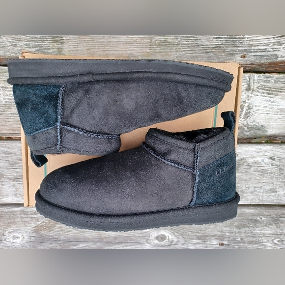 NWT L.L Bean Wicked Good Slipper Ankle Boots. Woman's 7. Black. - Picture 2 of 6